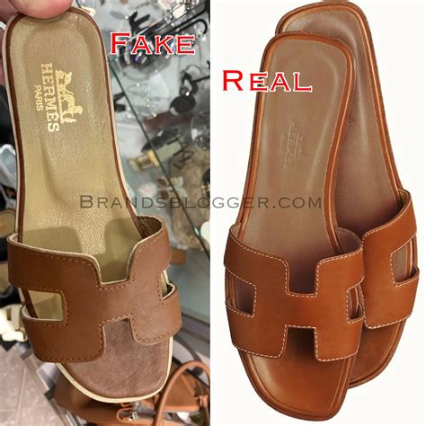 fake hermes slides vs real|are hermes oran sandals real.